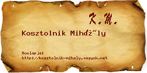 Kosztolnik Mihály névjegykártya
